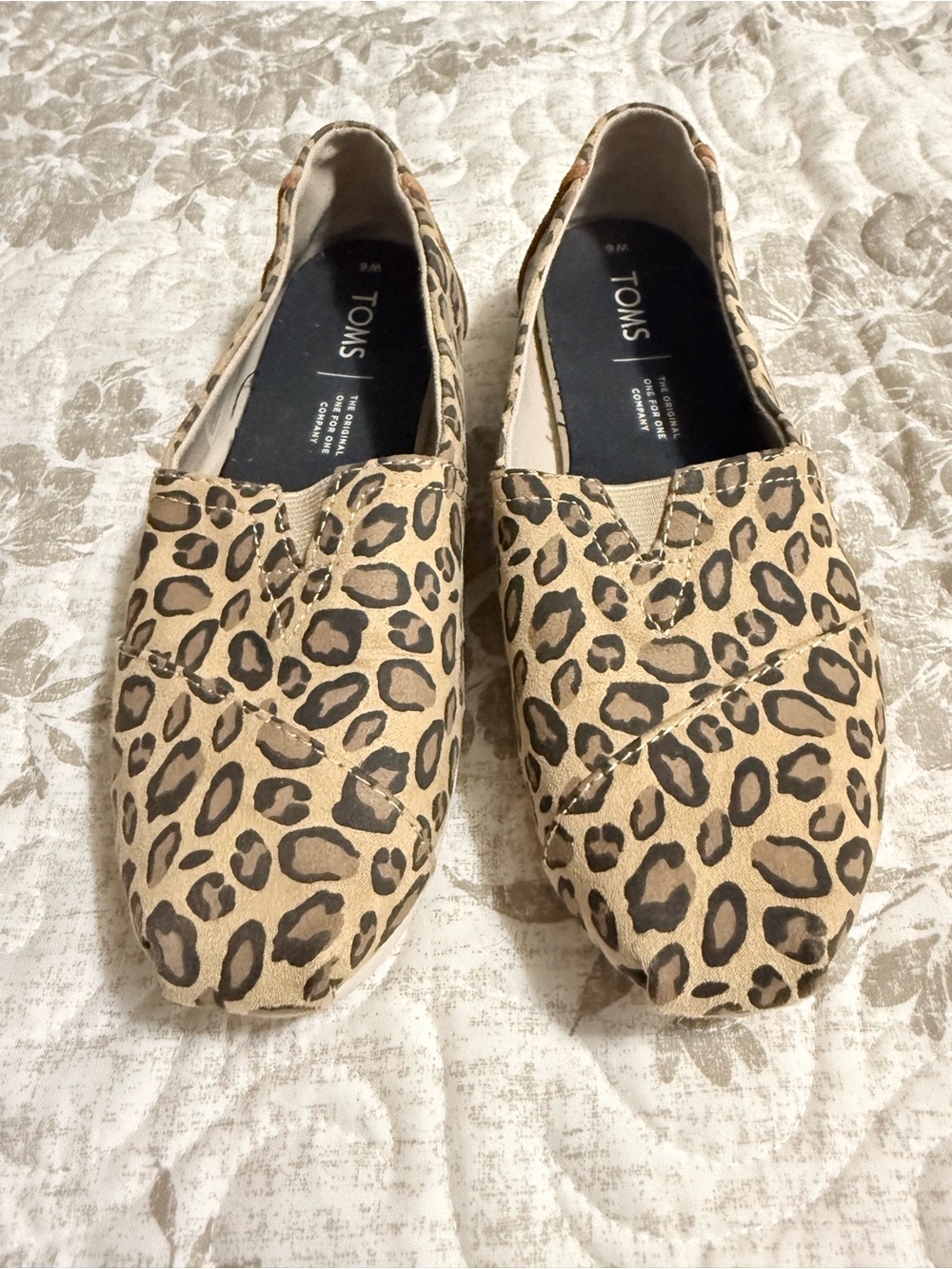 * Toms Leopard Print Canvas Slip-On Shoes - Black, Brown, Tan.
